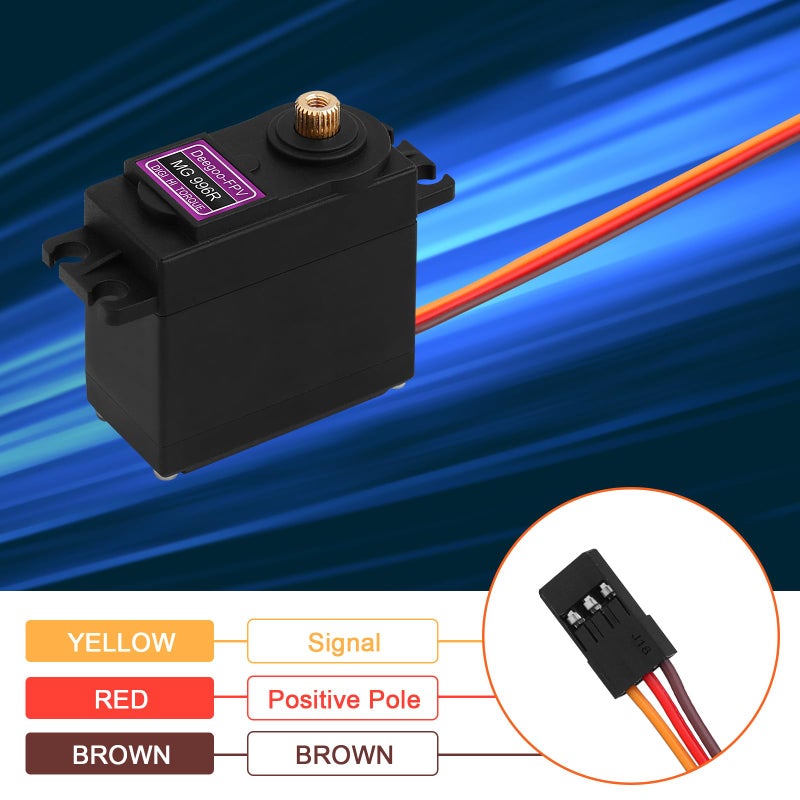 Deegoo-FPV Deegoo [4-Pack] MG996R 55g Metal Gear Torque Digital Servo Motor for Futaba JR RC Helicopter Car Boat Robot - Image 3